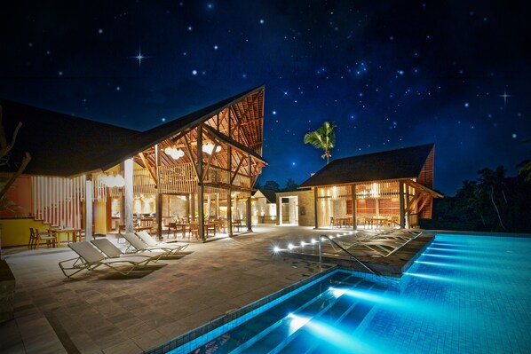 Front of property - evening/night - Tejaprana Bisma (Ubud)