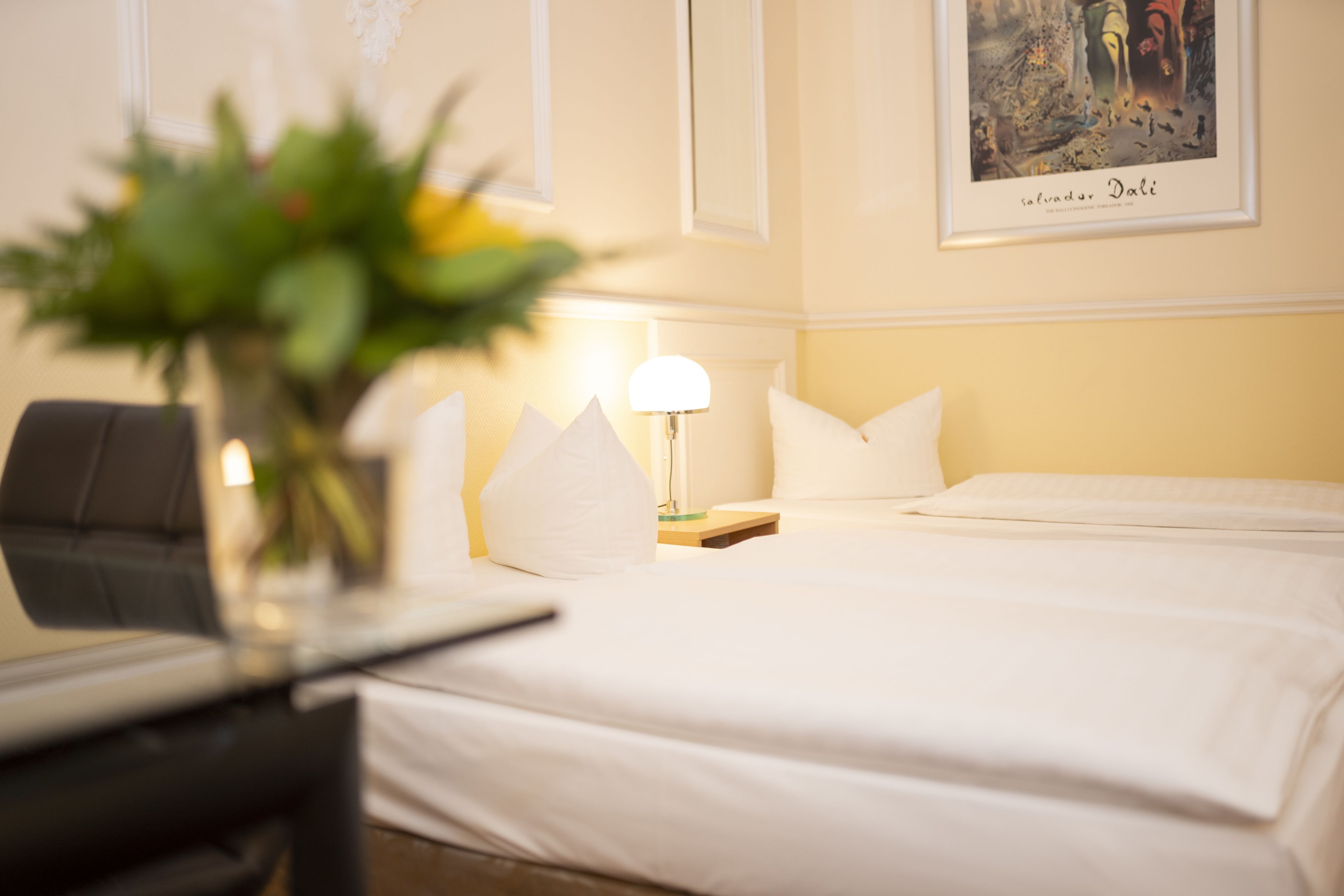 hypo-allergenic bedding, in-room safe, desk, laptop workspace