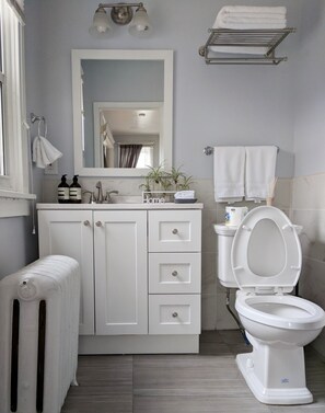 Dutxa, assecador de cabells, tovalloles i sabó 