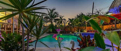 Outdoor pool, a heated pool