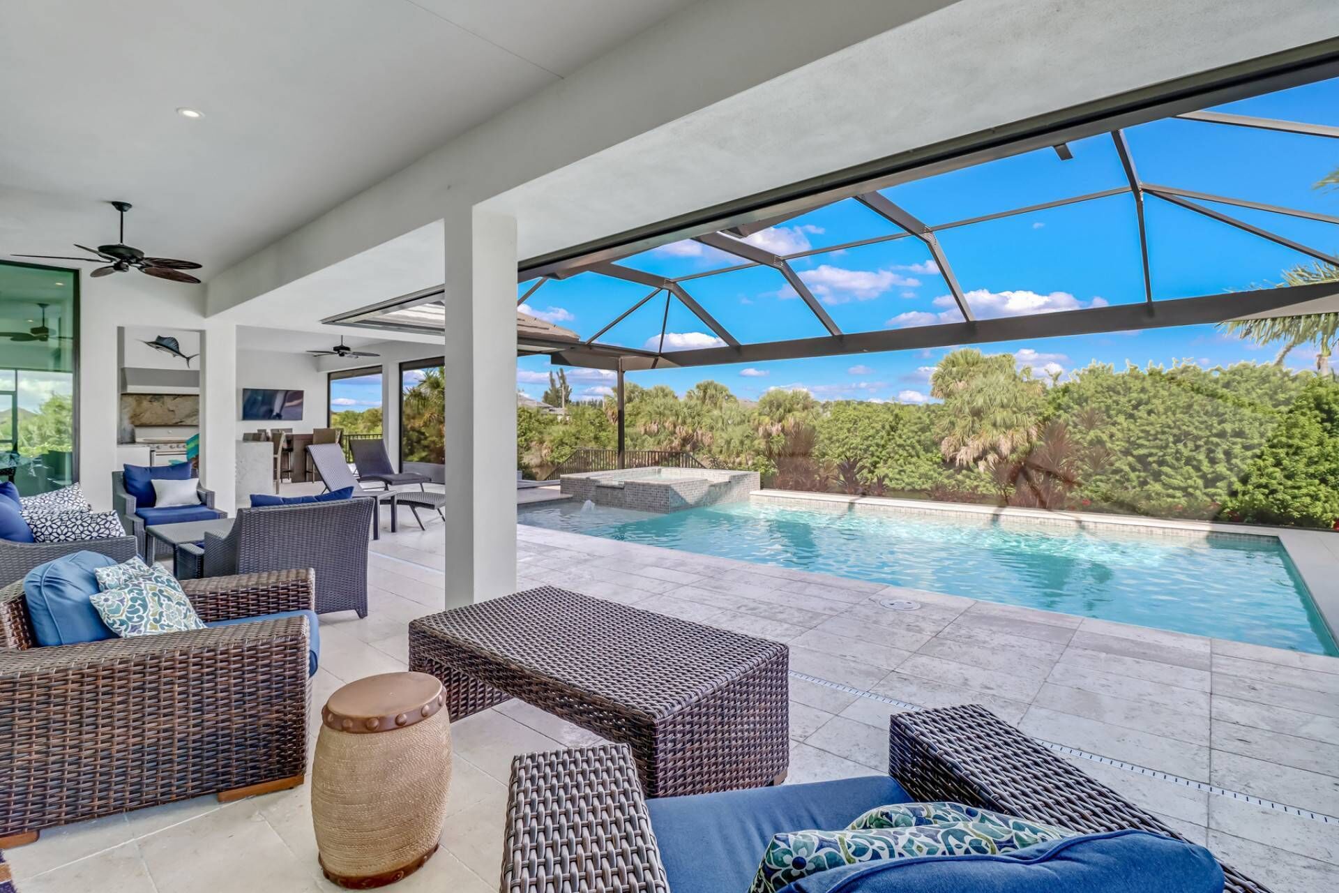 Beaches are OPEN! Modern, Luxury Home! Gorgeous Outdoor Living Space, Pool, Dock, Tiki Hut & Bikes!