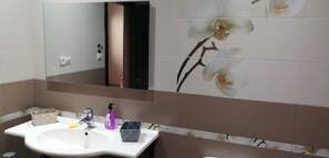 Douche, serviettes fournies, savon, papier de toilette