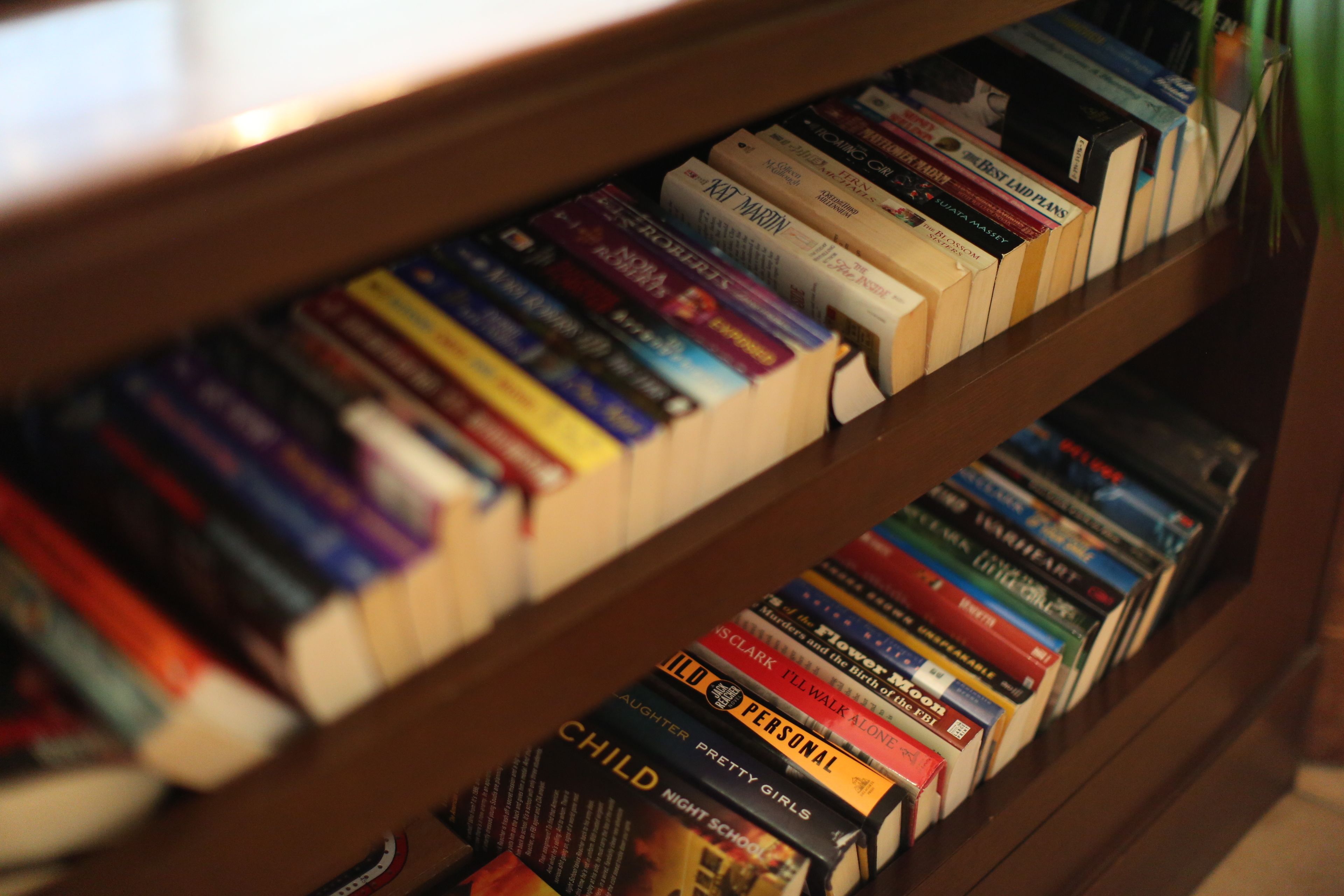 Ein Bücherregal voller verschiedener Bücher.
