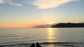 Playa en los alrededores y camastros