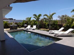 Outdoor pool - VERY NICE VILLA Private pool, 3 Bedrooms with bathroom, close to the beach (Pointe aux Piments)