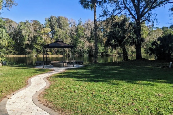 Your Back Yard with Fire Pit on the bank of the Rainbow River...