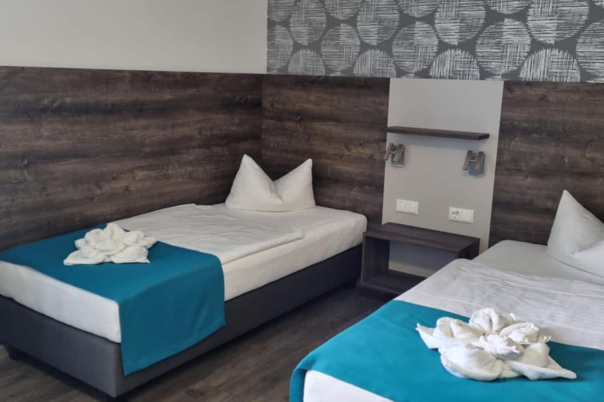 hypo-allergenic bedding, desk, laptop workspace, free wifi