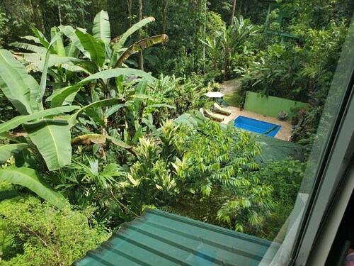private jungle house partial ocean view, nice pool