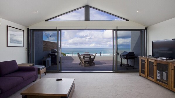 TV, DVD player, music library