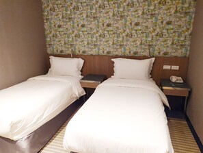 Desk, free WiFi, bed sheets