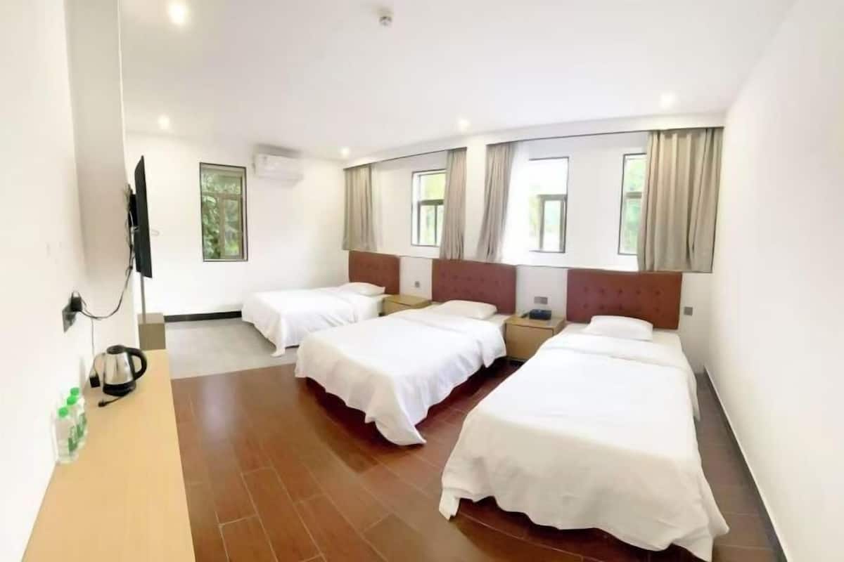 Desk, blackout curtains, iron/ironing board, free WiFi