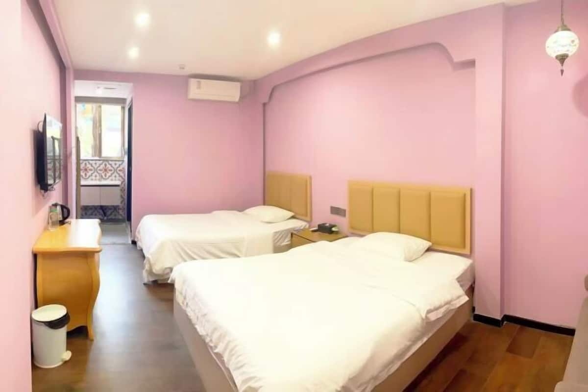 Desk, blackout curtains, iron/ironing board, free WiFi