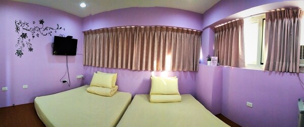 Desk, free WiFi, bed sheets