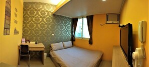 Desk, free WiFi, bed sheets