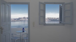Chambre supérieure double ou avec lits jumeaux | Vue du balcon