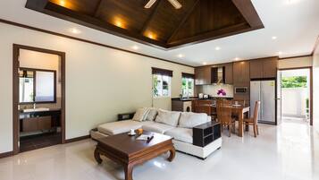 3-Bedroom Villa with Private Pool | Living area | LED TV