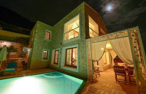 Front of property - evening/night - Villa Berat (Kas)
