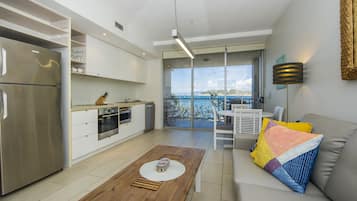 Superior Apartment, 1 Bedroom, Pool Access, Marina View | Living area | TV, DVD player