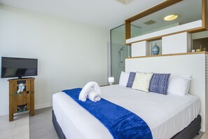 Casa geminada superior, 2 quartos, acesso à piscina, vista para o oceano | 2 quartos, ferros/tábuas de passar roupa, berços (sobretaxa)