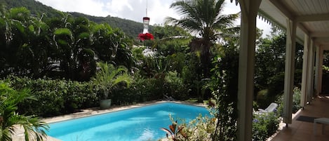 Una piscina al aire libre