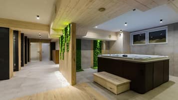 Sauna, hot tub, steam room