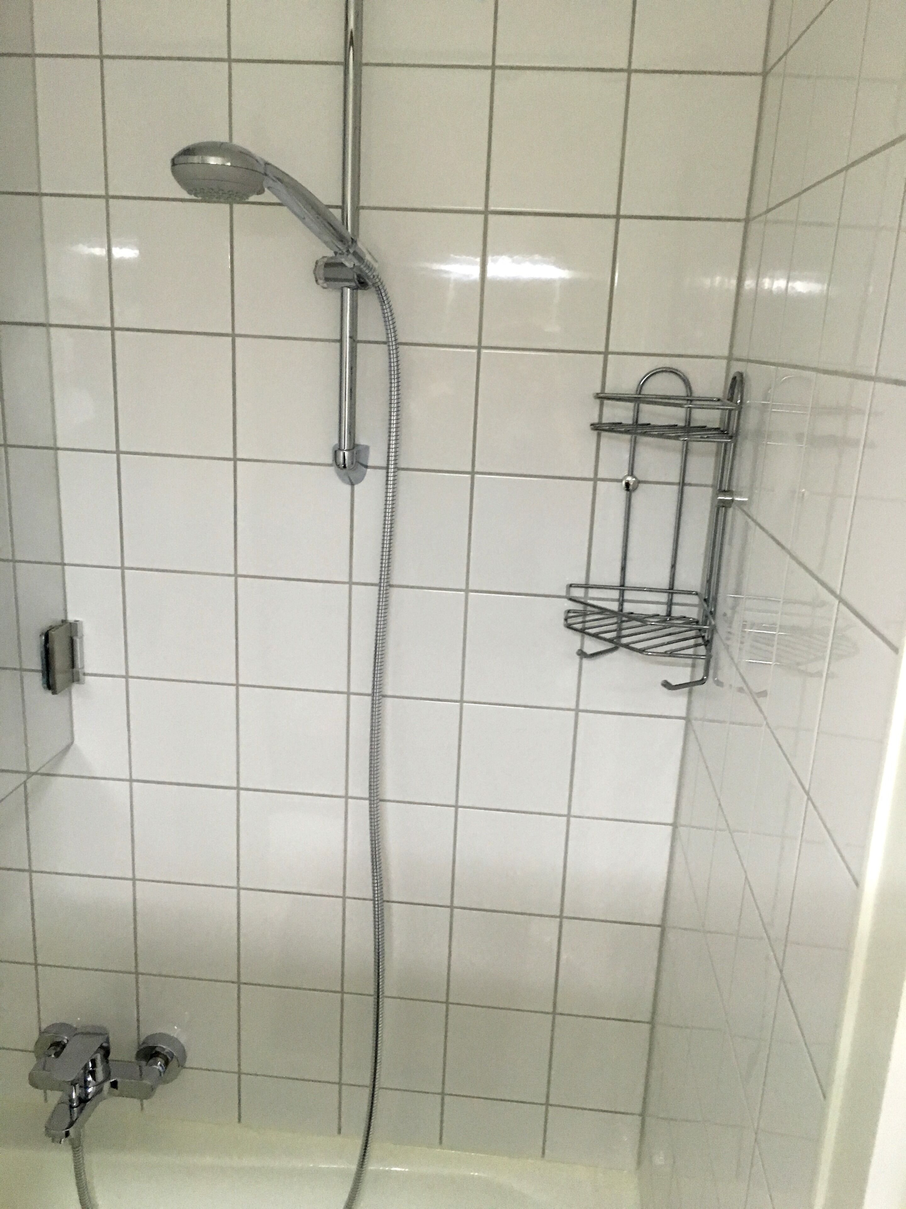 Estudi, 1 llit doble i sofà llit (incl. EUR 25 cleaning fee) | Bany | Dutxa, assecador de cabells, tovalloles i sabó 