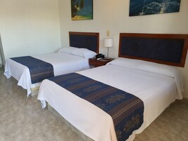 Double Room, 2 Double Beds | In-room safe, desk, blackout drapes, iron/ironing board