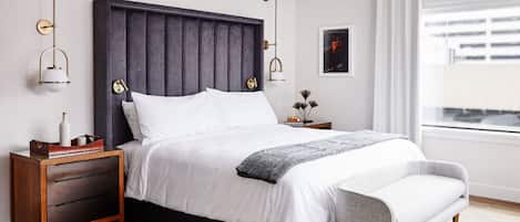 Hypo-allergenic bedding, in-room safe, individually decorated