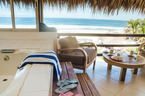 Standard Double Room, 2 Double Beds, Ocean View | Balcony - Bungalows Zicatela (Puerto Escondido)