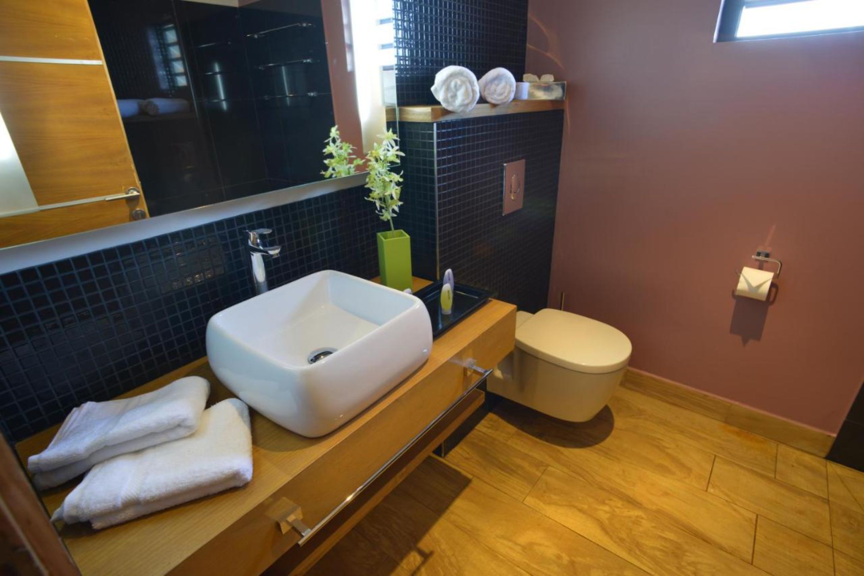 deluxe studio suite, accessible, garden view | bathroom | shower, free toiletries, hair dryer
