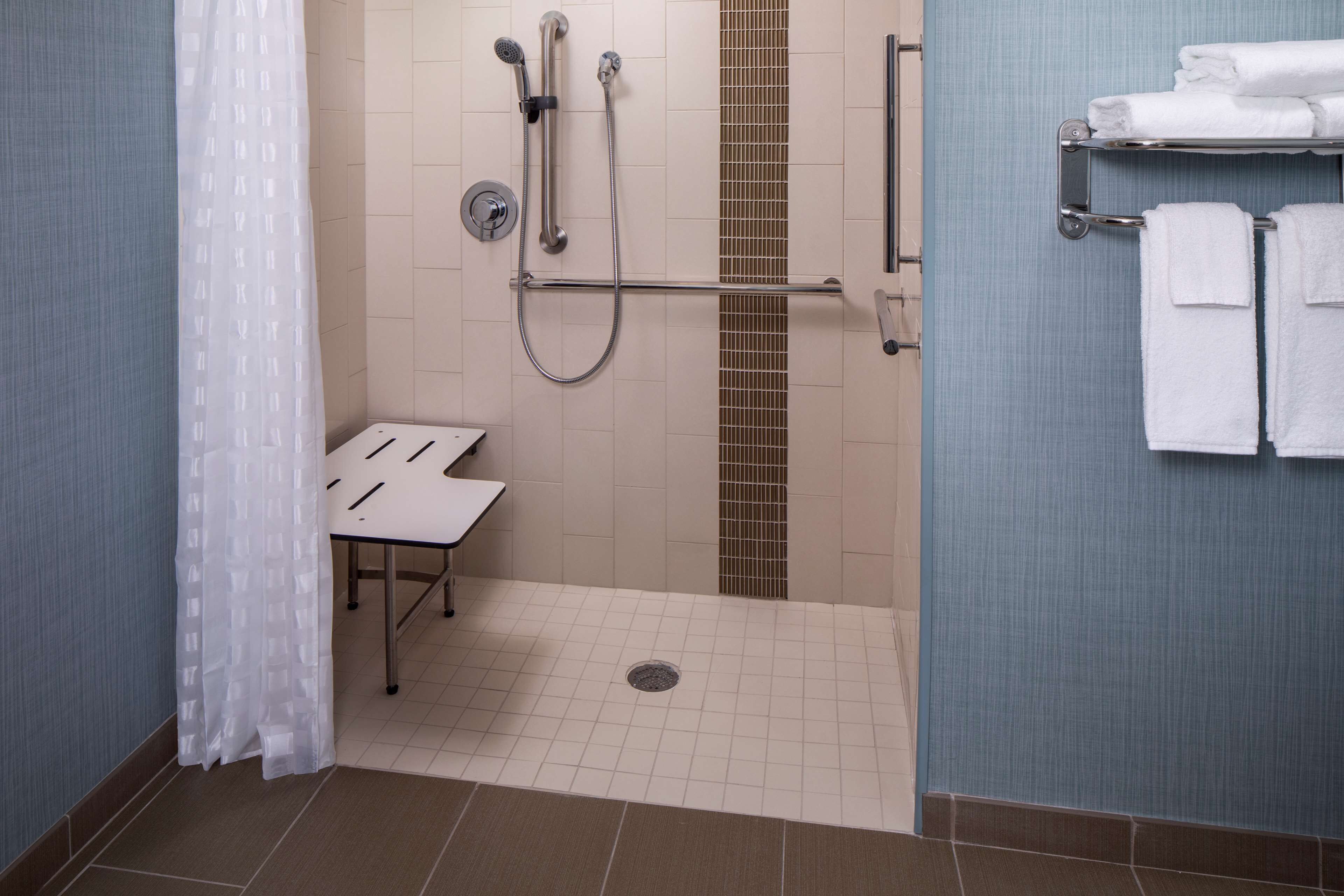 free toiletries, hair dryer, towels