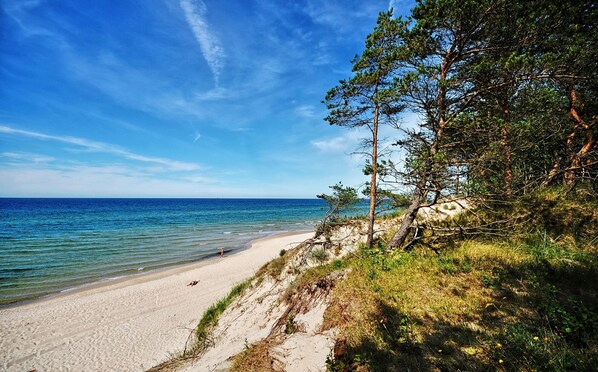 Plage à proximité, chaises longues