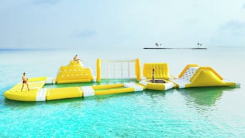 Private beach, white sand, free beach cabanas, sun loungers