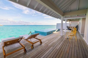 Two Bedroom Lagoon Over Water Pool Villa | Frette Italian sheets, premium bedding, minibar, in-room safe