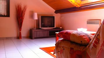 TV, DVD player, livros