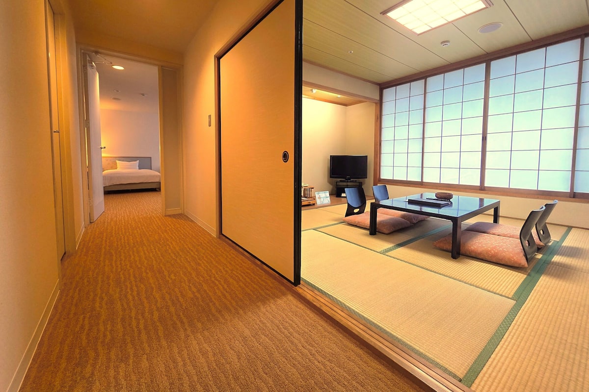 Quarto, para não fumantes (Japanese Western, 2F, 8 Tatami-mats) | Cofres nos quartos, escrivaninha, Wi-Fi de cortesia, roupa de cama