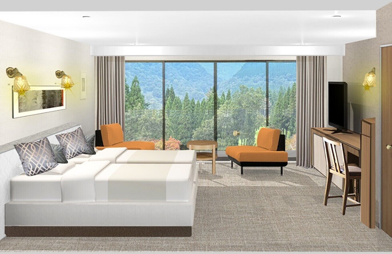 [Non Smoking] Deluxe Twin Room (4F - Grande Floor) 45sqm | In-room safe, desk, free WiFi, bed sheets