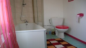 Bathtub, hair dryer, towels