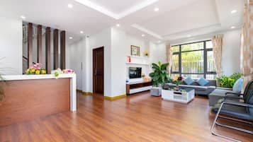 Deluxe Villa, Multiple Bedrooms, Pool Access | Living area | 45-inch Smart TV with digital channels, TV, Netflix