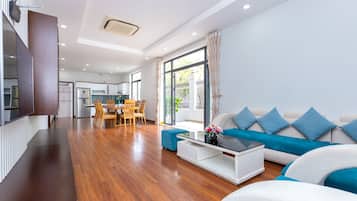 Deluxe Villa, Multiple Bedrooms, Pool Access | Private kitchen | Fridge, electric kettle, griddle, spices