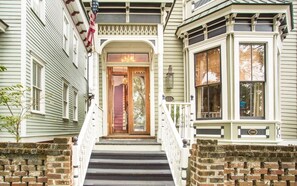 Exterior detail - Newly Renovated 1890 Victorian Downtown Home w/ Heated Pool by Lucky Savannah (Savannah)