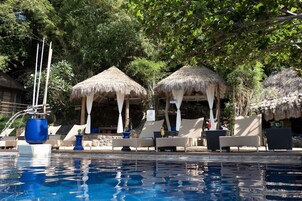 Outdoor pool, open 6:00 AM to midnight, sun loungers