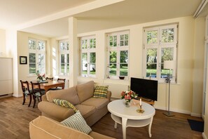 Family Apartment, 2 Double Beds, Non Smoking (Ferienwohnung IV) | Living area | Flat-screen TV, DVD player