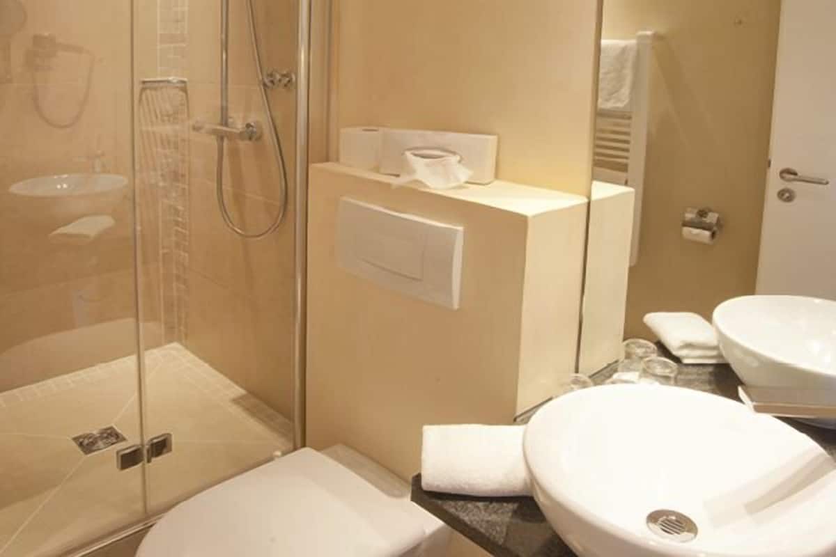 free toiletries, hair dryer, towels, soap