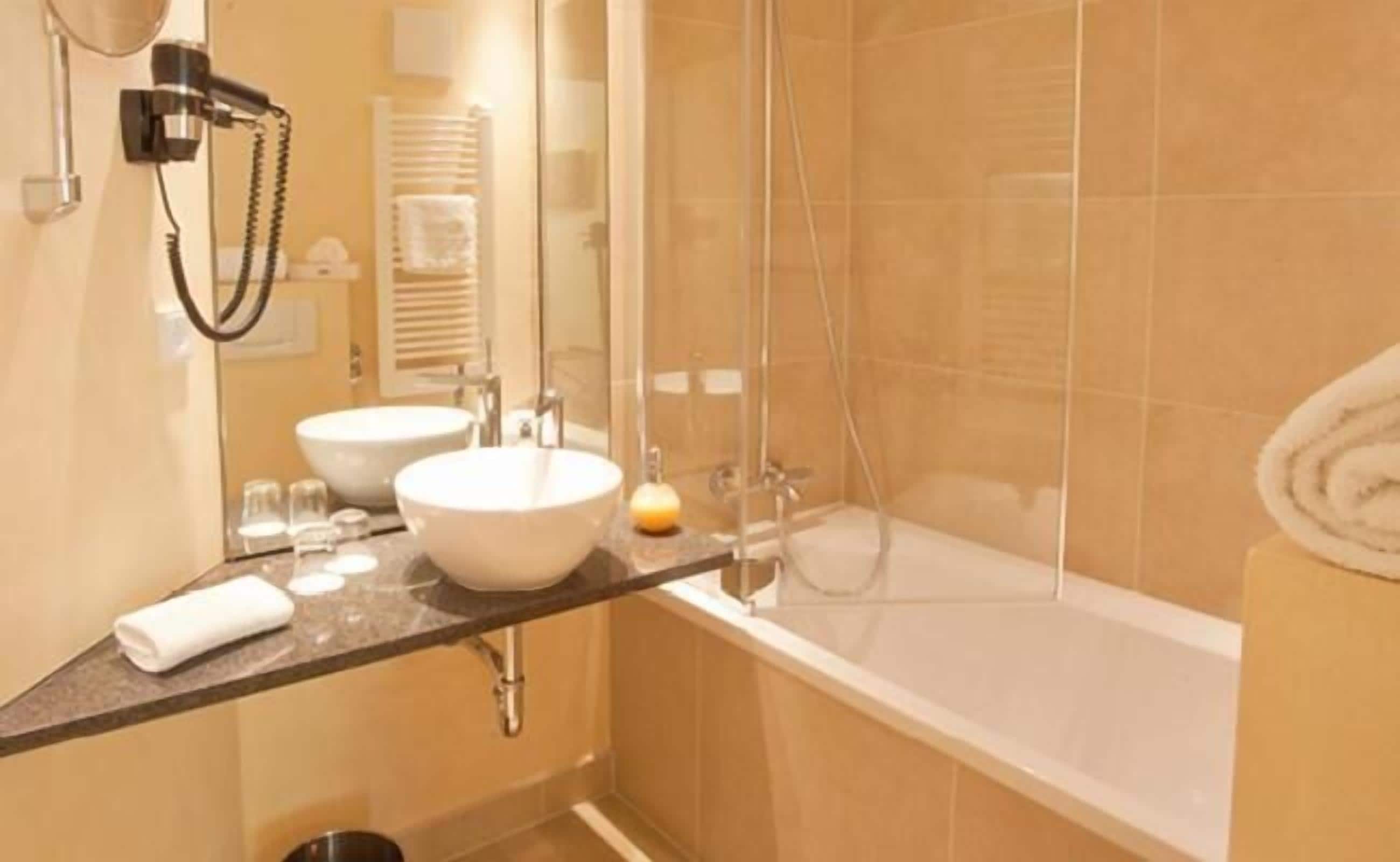 free toiletries, hair dryer, towels, soap