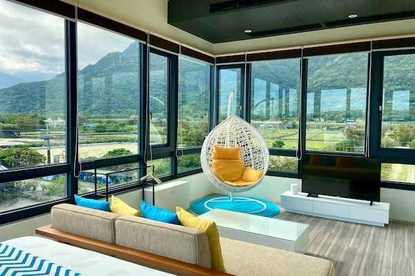 Habitación panorámica doble, 1 cama de matrimonio, no fumadores, vistas a la montaña | 1 dormitorio, sábanas de algodón egipcio, ropa de cama de alta calidad