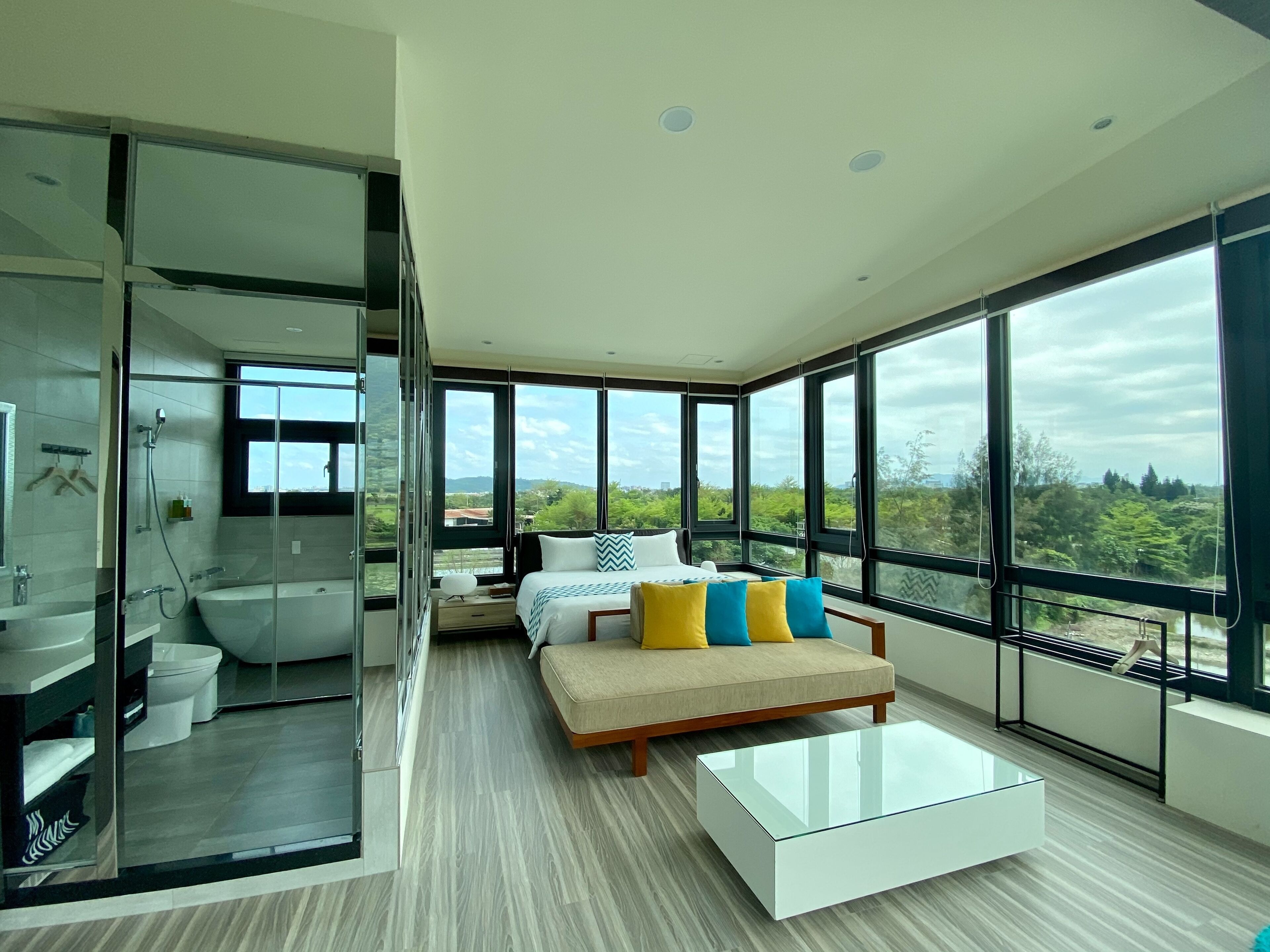 全景双人房, 1 张大床, 无烟房, 山景 | 1 多间卧室、埃及棉床单、高档床上用品、记忆海绵床垫