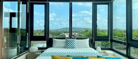 Panoramic Double Room, 1 Queen Bed, Non Smoking, Mountain View | 1 bedroom, Egyptian cotton sheets, premium bedding, memory-foam beds