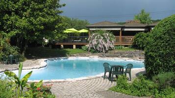 Kolam renang terbuka bermusim, kerusi lepak pantai