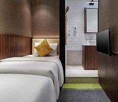 Premium bedding, down comforters, laptop workspace, free WiFi